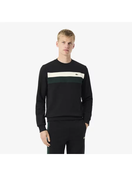 Lacoste Bluza Z Polaru W Kolorowe Bloki czarny