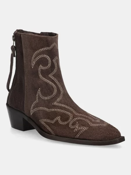 Answear.LAB cizme de cowboy din piele intoarsa cu drept maro