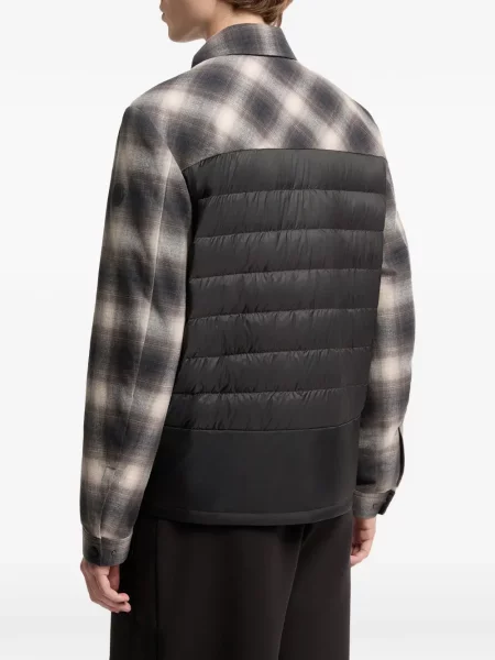 Geacă cămașă Moncler în carouri negru
