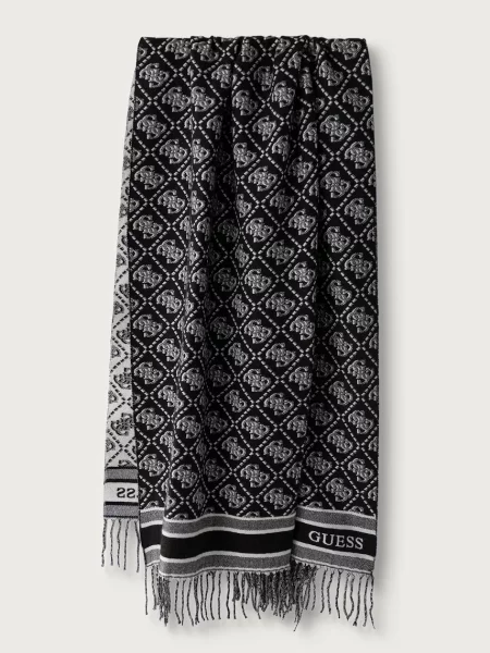 GUESS Fular / alb negru