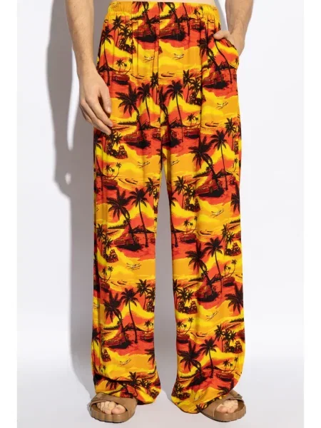 Kalhoty Balenciaga s potiskem oranžové