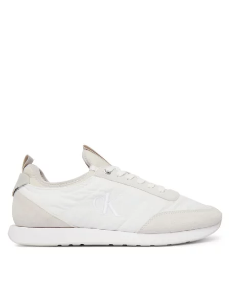 Calvin Klein Sneakersy Retro Runner Sock Laceup Mix biały