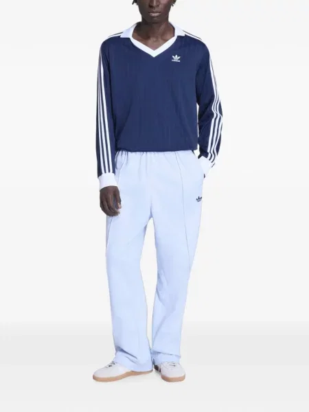 Pantaloni Adidas cu dungi alergare cu autograf alb