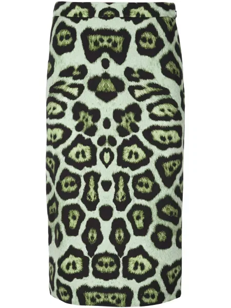 Fustă tip creion Givenchy cu imagine cu model leopard verde