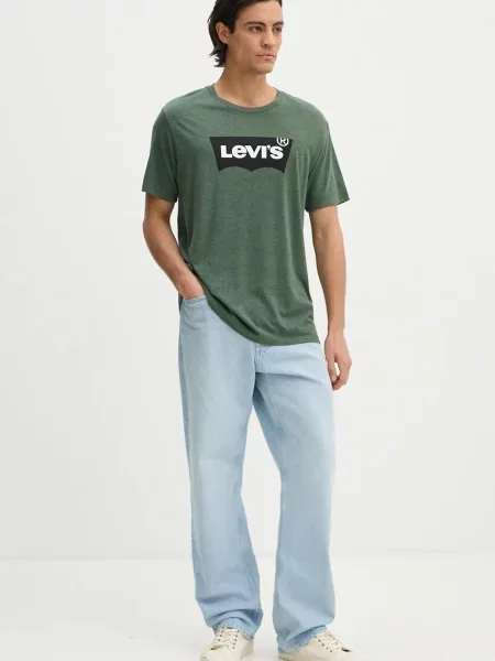 Levi's kratka majica GRAPHIC CREWNECK zelena