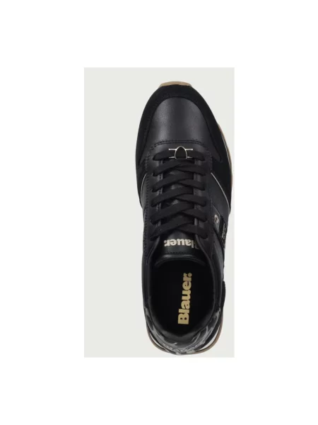Sneakersy Blauer skórzane czarne