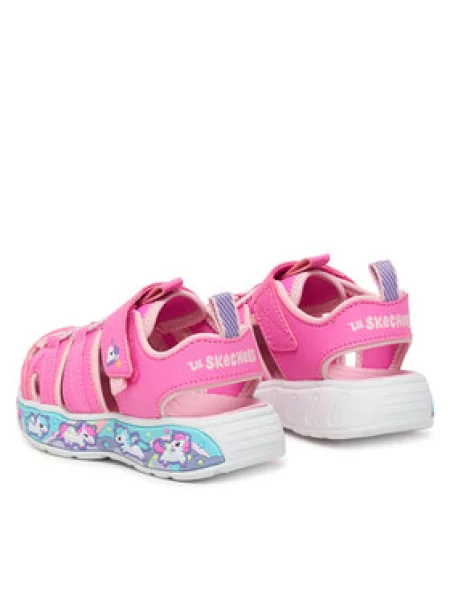 SKECHERS Sandály PLAY SCENE SPLASH CUTE CREW světle béžová / tmavě fialová / světle / bílá růžová