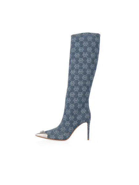 Botki Philipp Plein niebieskie