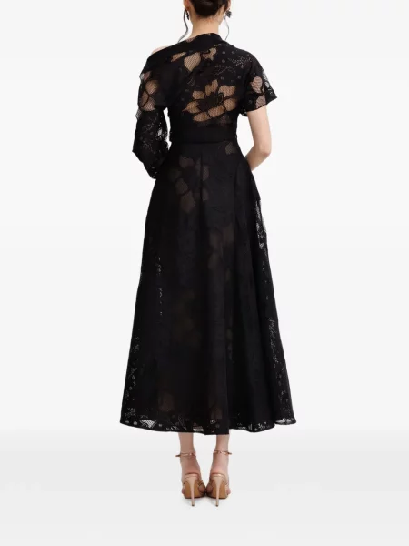 Rochie Gemy Maalouf asimetrică din dantelă negru