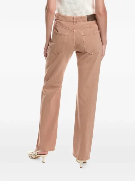 Дънки straight leg Brunello Cucinelli дизайн с пет джоба оранжево