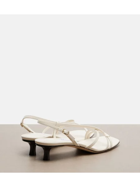 Sandale Jimmy Choo din piele slingback alb