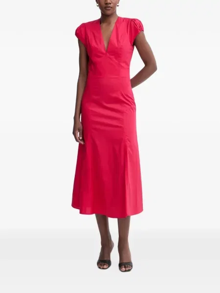 Rochie midi Twinset cu decolteu în V roșu