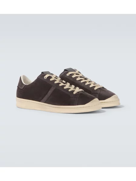 Sneakerși Jil Sander din piele de căprioară gri