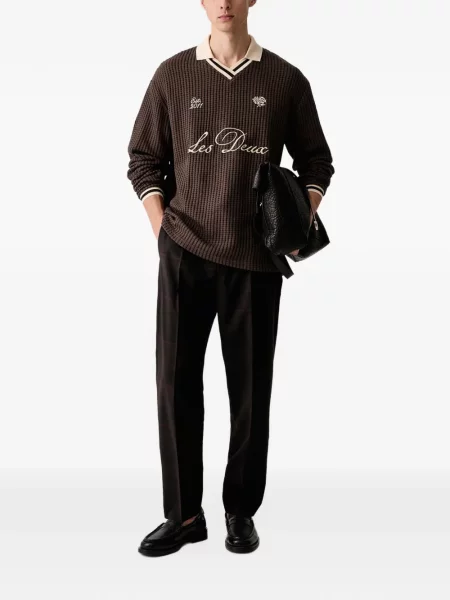 Sweter Les Deux z logo piłkarski brązowy