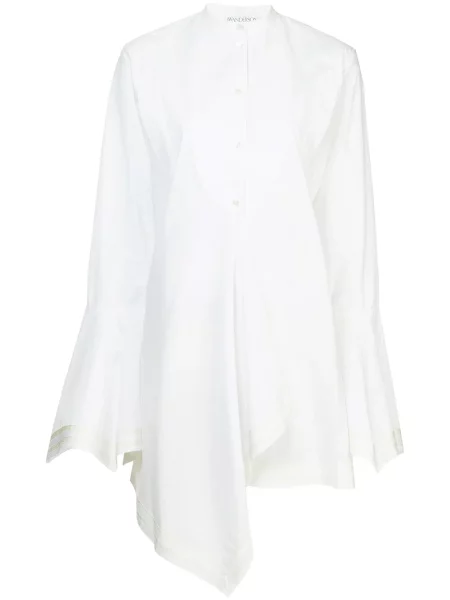 Rochie tip cămașă Jw Anderson asimetrică alb