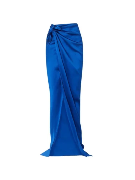 Satynowa spódnica Balenciaga niebieska