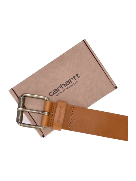 Pasek Carhartt Wip skórzany brązowy