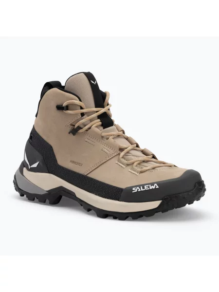 Salewa női túrabakancs Puez Leather Mid Ptx futóhomok / onyx Puez Leather Mid Ptx bézs