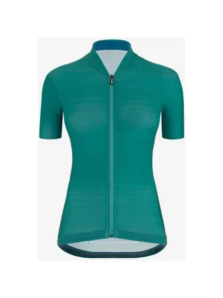 Turkusowa koszulka z krótkim rękawem Santini Colore Slim Fit L niebieska