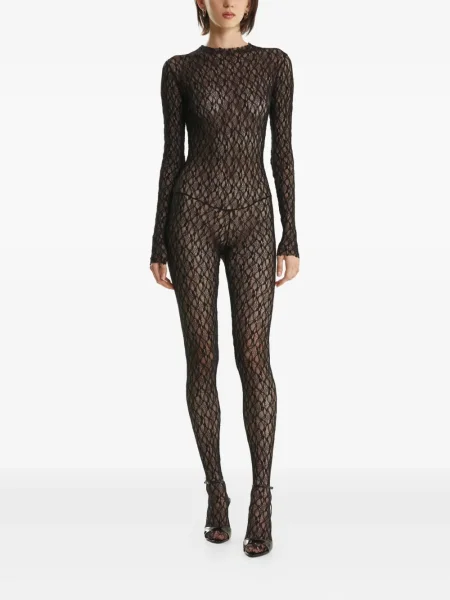 Дълго гащеризон 2310 Studio с дантела черно