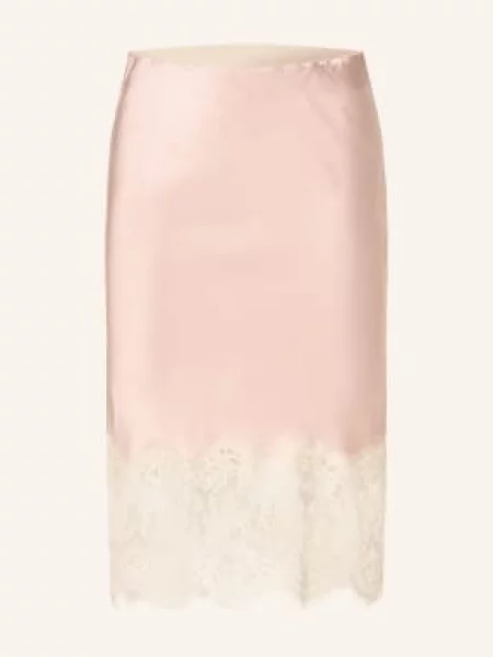 Herskind Satynowa Spódnica Herbert Z Koronką rosa
