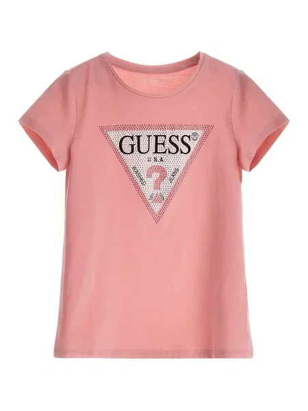 Guess Majica Roza Regular Fit črna
