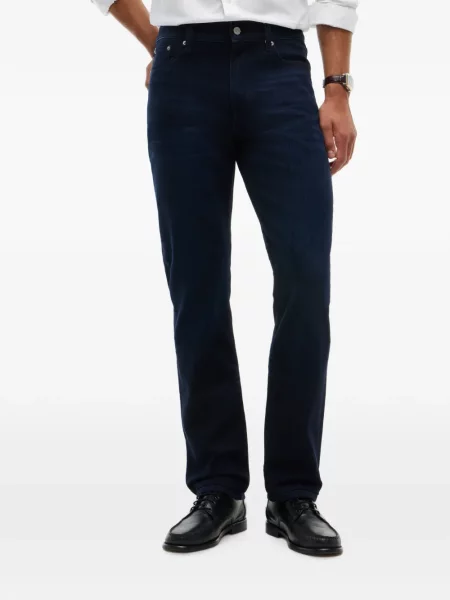 Blugi drepți Tommy Hilfiger cu autograf albastru