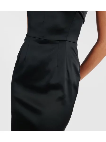 Rochie midi Dolce&gabbana din satin până la genunchi de costum negru