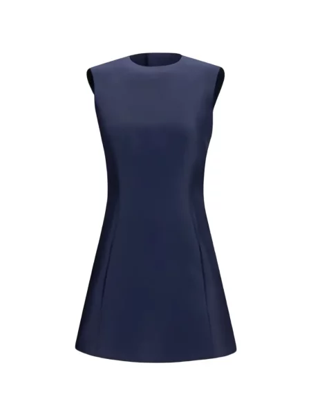 Rochie mini Balenciaga fără mâneci în linie A albastru