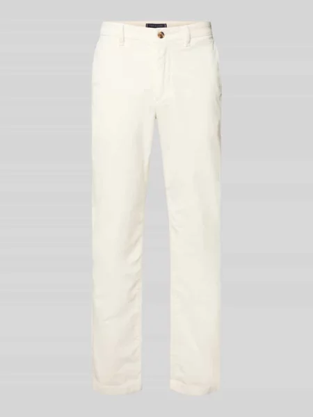 Spodnie sztruksowe z prostą nogawką z mieszanki bawełny model ‘DENTON’ Tommy Hilfiger białe