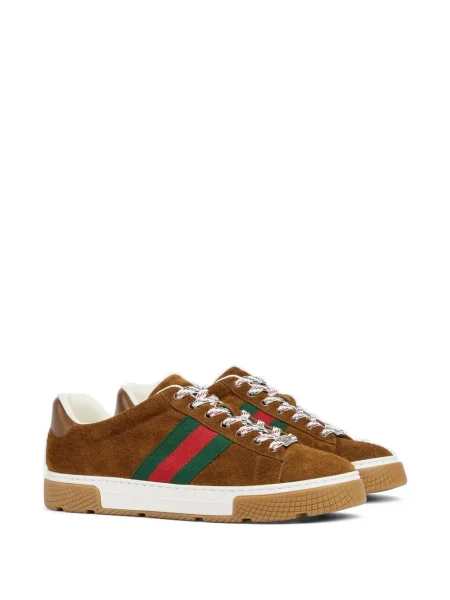 Sneakerși Gucci Ace din piele de căprioară maro