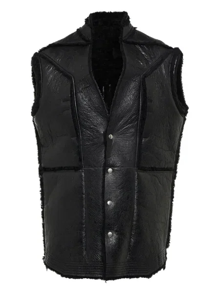 Кожаный елек Rick Owens черно