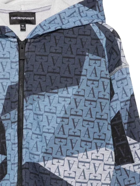 Bluza z kapturem dziecięca Emporio Armani niebieska