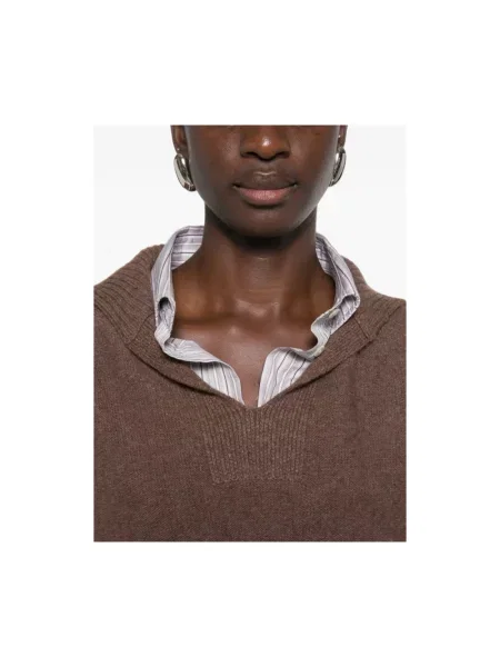 Sweter Jc Sophie wełniany brązowy