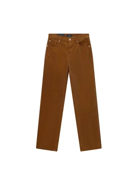7 For All Mankind Spodnie Z Sztruksu Stovepipe braun brązowe