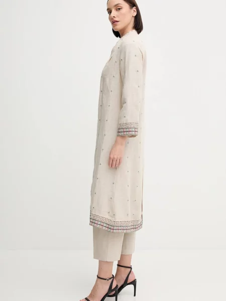 Lniana kamizelka Hoss Intropia beżowa