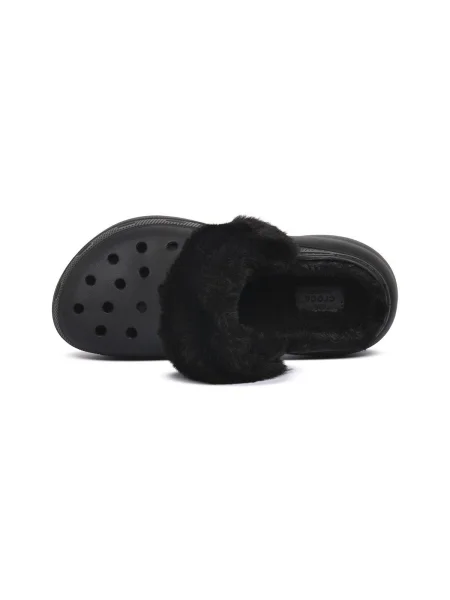 Papuci Crocs cu platformă negru
