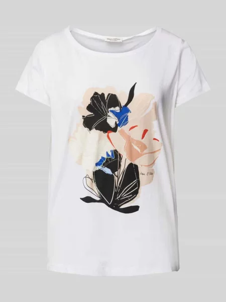 T-shirt o kroju regular fit z czystej bawełny Marc O'polo biała