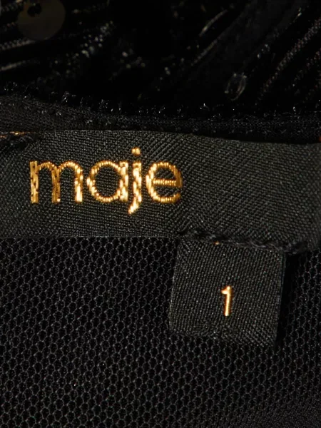Pantaloni Maje cu paiete negru
