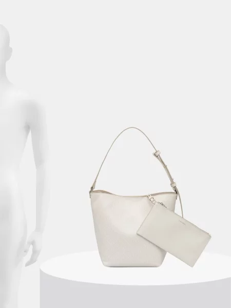 Műbőr farmerek Calvin Klein bézs