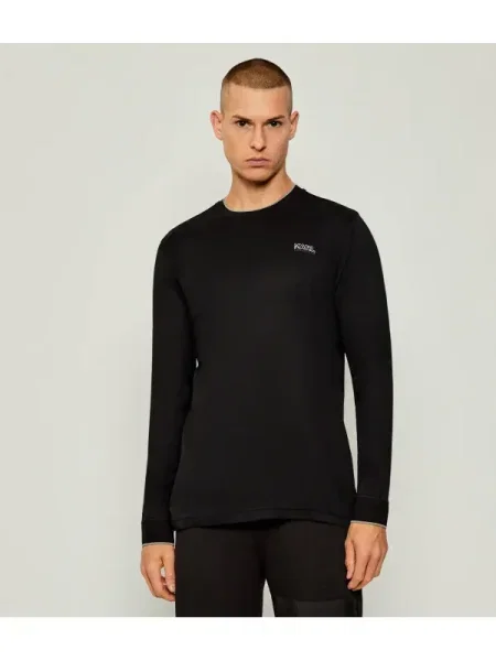 Hosszú ujjú póló Karl Lagerfeld fekete