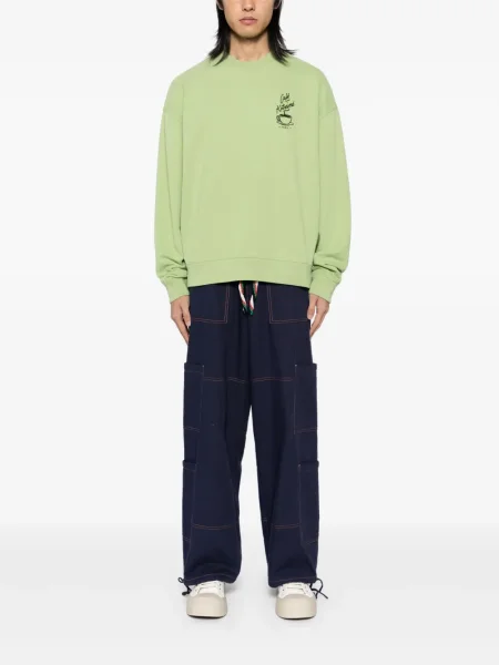 Hanorac Café Kitsuné cu broderie verde