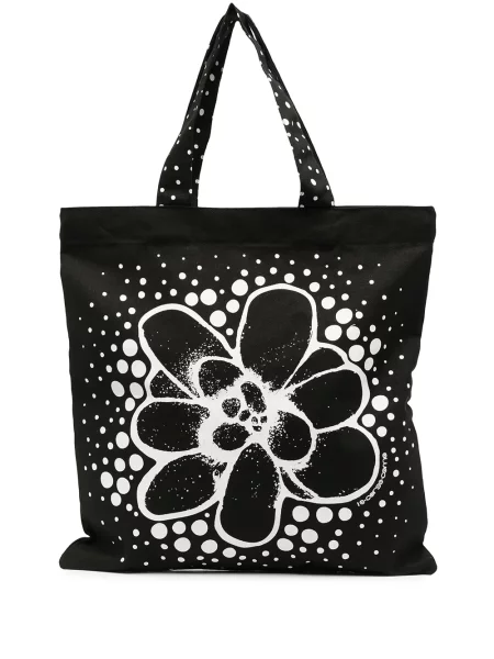 Geantă shopper 10 Corso Como cu model floral cu imagine negru