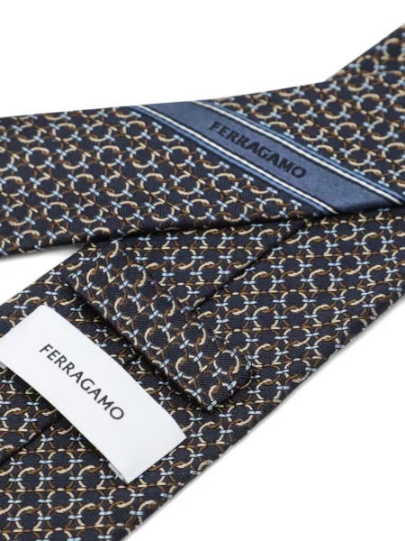 Cravată Ferragamo de mătase maro