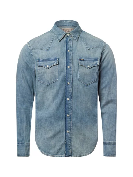 Koszula casualowa z imitacji denimu Polo Ralph Lauren niebieska