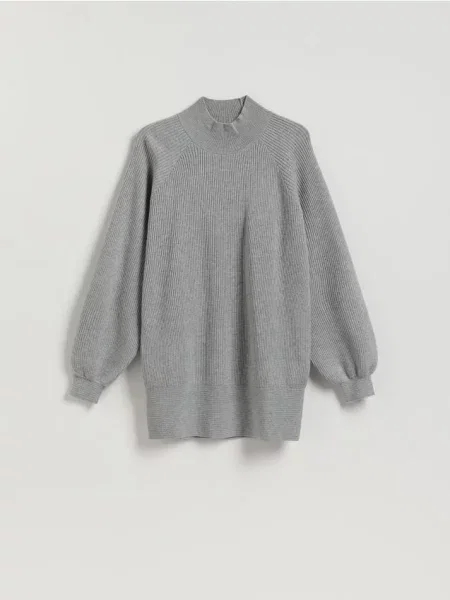 Reserved Довгий светр із коміром-гольф світло-сірий сіра