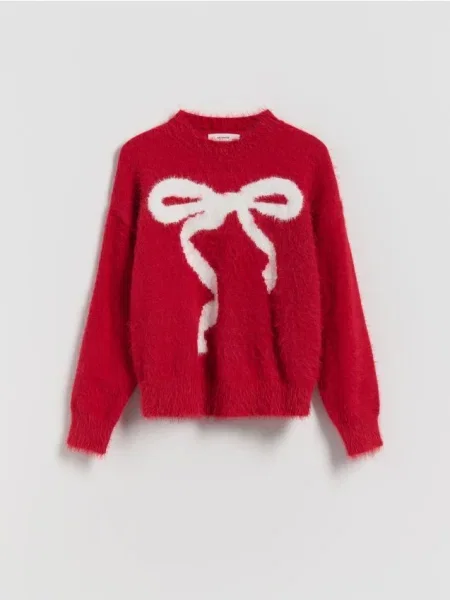 Reserved Джемпер із бантом червоний