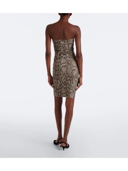 Rochie Wolford cu imagine din jacard cu model piele de șarpe maro