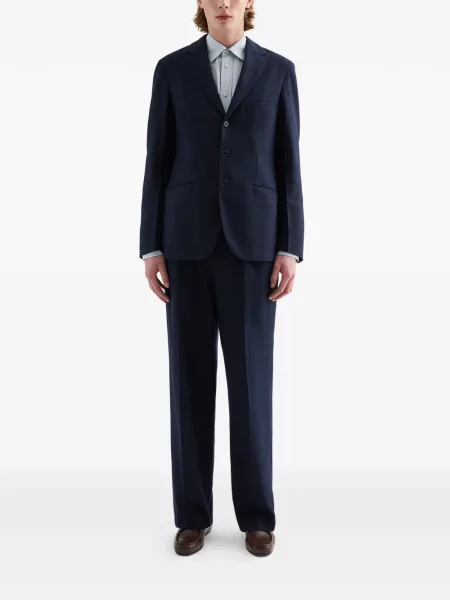 Pantaloni Jil Sander de lână albastru