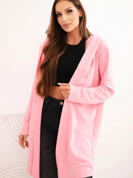 Cardigan Kesi cu glugă roz